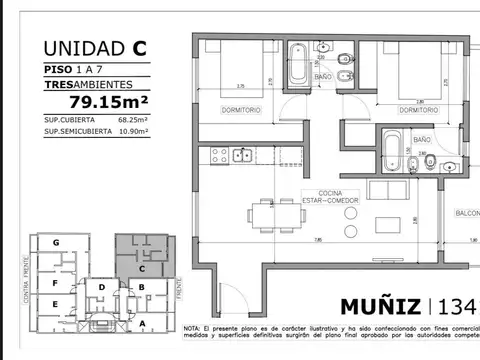 Departamento en Venta de 2 dormitorios