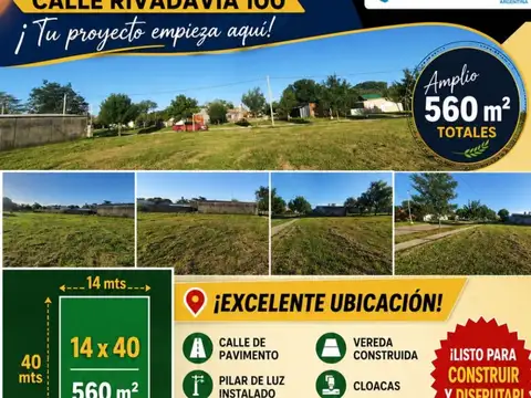 VENTA TERRENO EN PROGRESO SANTA FE CALLE RIVADAVIA