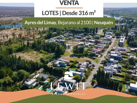 VENTA TERRENO 380m²  EN NEUQUEN Bº AYRES DEL LIMAY  BEJARANO 2100