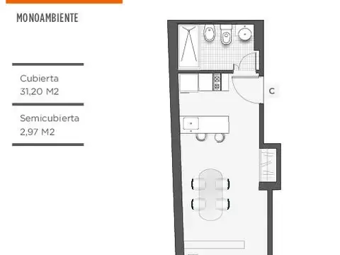 Av. San Martín 4820 7° C Villa del Parque - Monoambiente en construcción