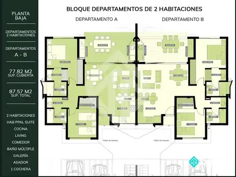 Departamento en Venta de 2 dormitorios