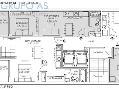 Departamento en Venta en Centro, USD 54.200