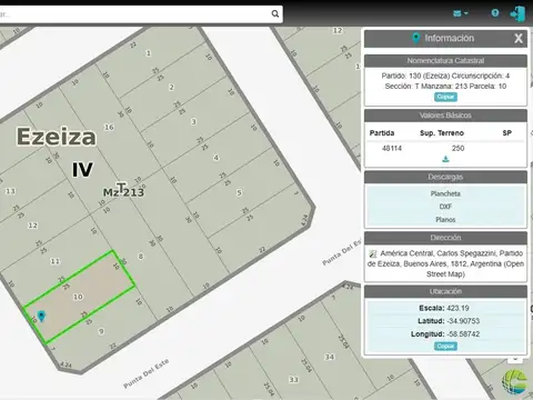 Terreno en Venta en Carlos Spegazzini, USD 15.000