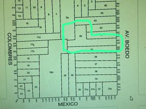 Terreno en Venta 9  mts Frente