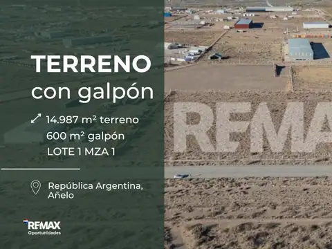 VENTA TERRENO CON GALPÓN