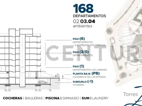 Departamento en Venta con 2 cocheras