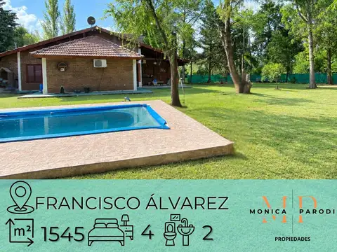 CASA EN VENTA EN FRANCISCO ÁLVAREZ – AMPLIO PARQUE CON PISCINA