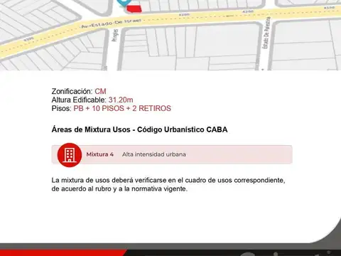 Terreno en Venta en Villa Crespo, USD 630.000