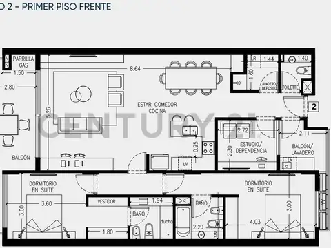 Departamento en Venta de 3 ambientes