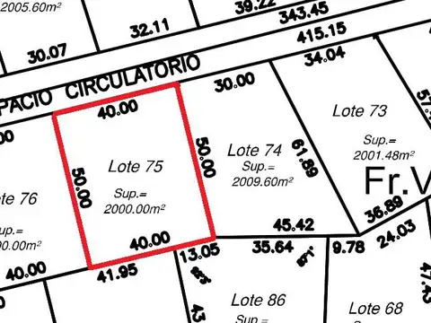 Terreno en Venta 40  mts Frente