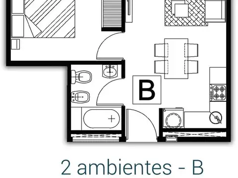 Departamento en Venta de 2 ambientes