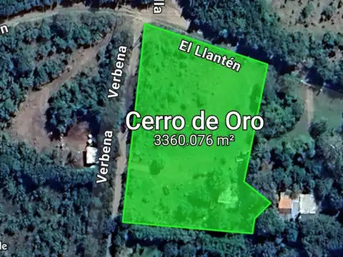 Lote en venta – Cerro de Oro, Merlo (San Luis) – U$D 37.000