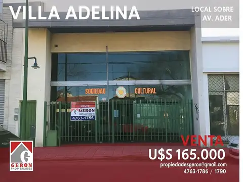 LOCAL 8.66 X 20 MTS. AV. ADER Y PERITO MORENO - ESCUCHA OFER