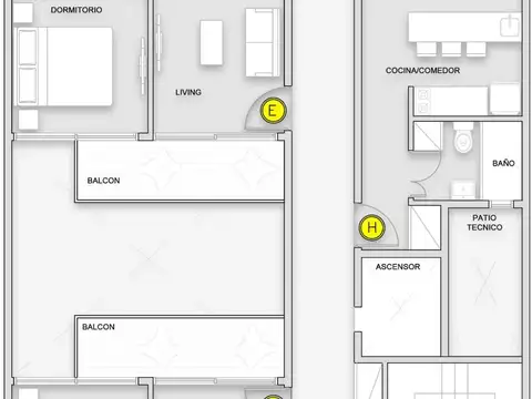 DEPARTAMENTO venta 2 AMBIENTES 45 metros POZO