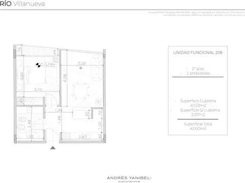 Departamento en Venta de 2 ambientes