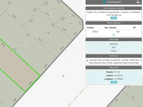 Terreno en Venta en Plaza Irigoyen, USD 380.000
