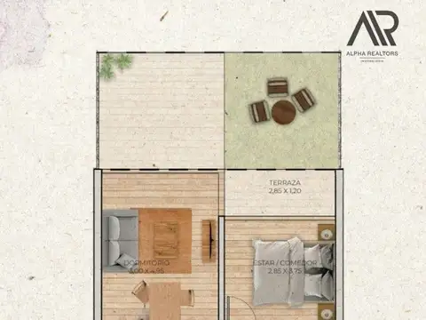 Departamento en Venta de 1 dormitorio