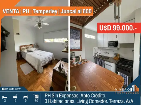 Venta Departamento PH Temperley 3 Habitaciones Sin Expensa
