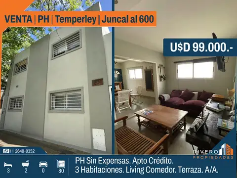 Venta Departamento PH Temperley 3 Habitaciones Sin Expensa