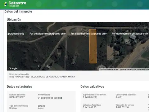 Terreno en Venta en Villa Ciudad de America, USD 7.500