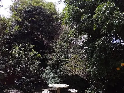 Casa, 2 plantas, 8,66 m2 de frente x 38,22 m2 de fondo. Jardín y cochera cerrada. A refaccionar.