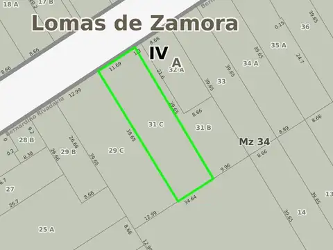 Terreno en Venta 12  mts Frente