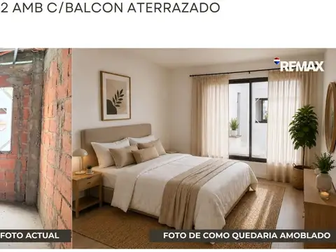 Departamento 2 ambientes con 1 baño