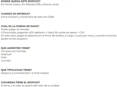 DUPLEX 2 AMB C/BCON. FINANCIACION. MONTE CASTRO