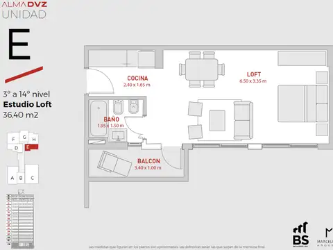 VENTA DEPARTAMENTO MONOAMBIENTE TIPO LOFT ALMAGRO - FULL AMENITIES ALMA DVZ