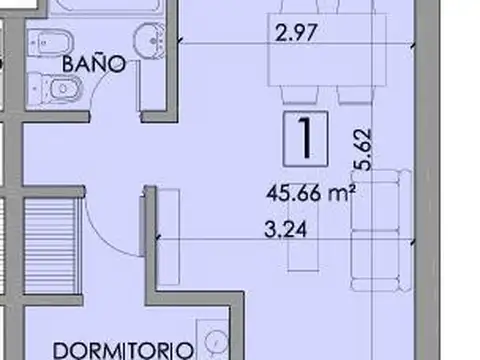 Departamento en Venta de 1 dormitorio