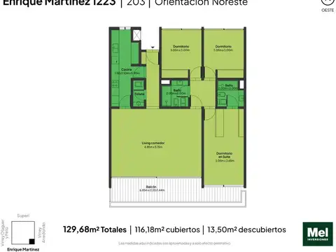 General Enrique Martínez 1200, Piso 2°