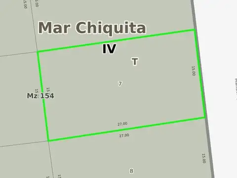 Terreno en Venta 27  mts Fondo