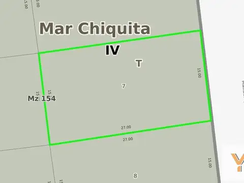 Terreno en Venta 27  mts Fondo