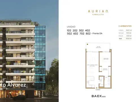 Departamento en Venta en Caballito, USD 152.600