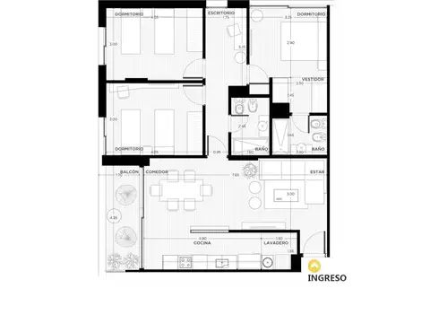 Venta | Departamento 3 dormitorios con balcón | Barrio Refinería, Rosario