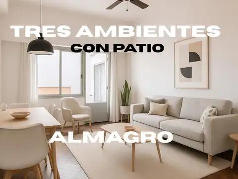 Venta departamento 3 ambientes con patio - Almagro apto crédito