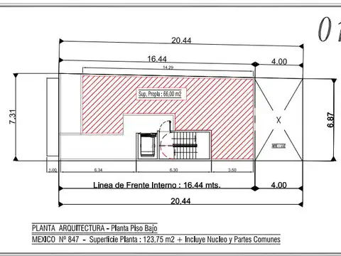 Terreno en Venta 6  mts Frente