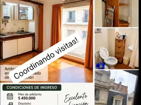 Monoambiente alquiler en San Nicolas (Microcentro)