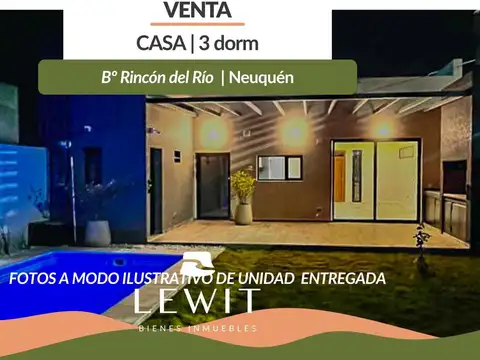 Venta Casa en Construcción 3 Dormitorios | Barrio Rincón del Río | Pileta