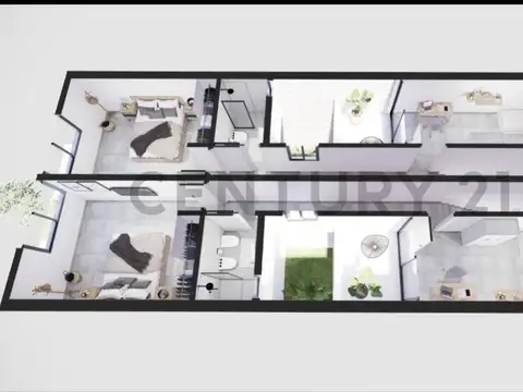 Casa 3 ambientes con 2 baños