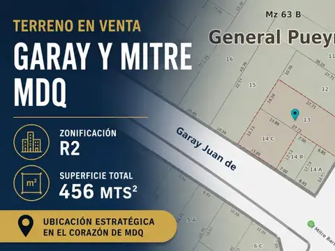 TERRENO UNICO EN CHAUVIN - GARAY Y MITRE 456 MTS2 R2