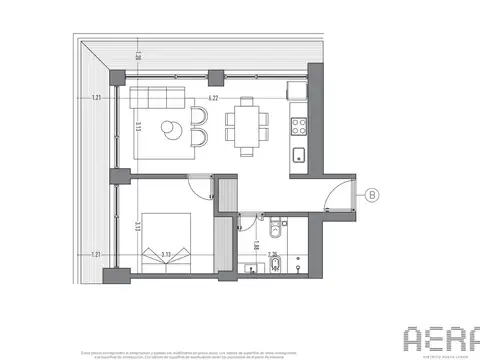 Departamento en Venta de 1 dormitorio