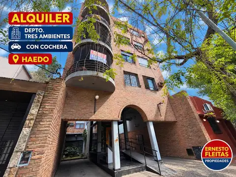 Alquiler Departamento 3 ambientes con cochera Haedo