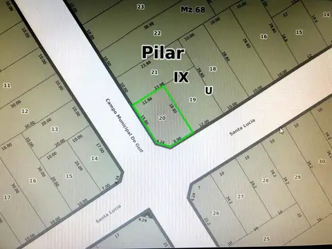 Terreno en Venta 18  mts Fondo