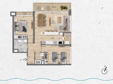 VENTA Apartamento 2 dormitorios Lago Calcagno