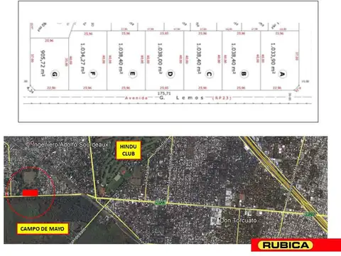 Terreno en Venta de 1038,0 m2