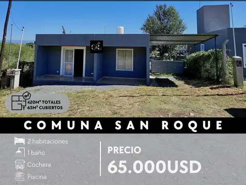 Venta Casa De 2 Dormitorios A Estrenar Con Pileta En La Comuna San Roque, Punilla