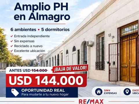 CASA EN VENTA 6 AMBIENTES ALMAGRO APTO CRÉDITO