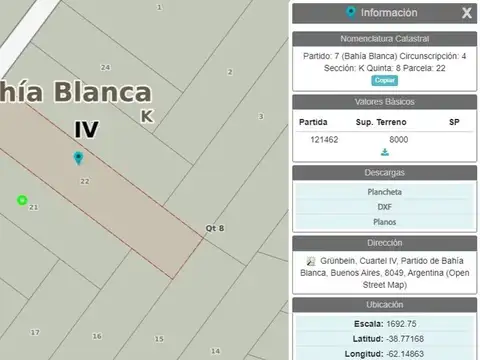 Terreno en Venta de 8000,0 m2