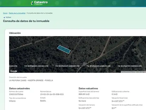 Venta Terreno - La Falda, Córdoba, Argentina.